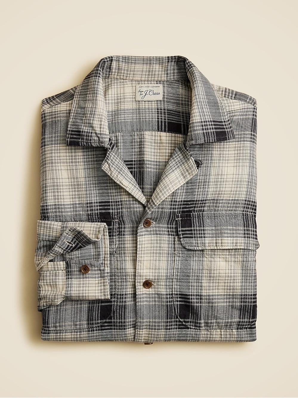 J.Crew NWT 2025 Cotton-hemp blend twill camp-collar shirt